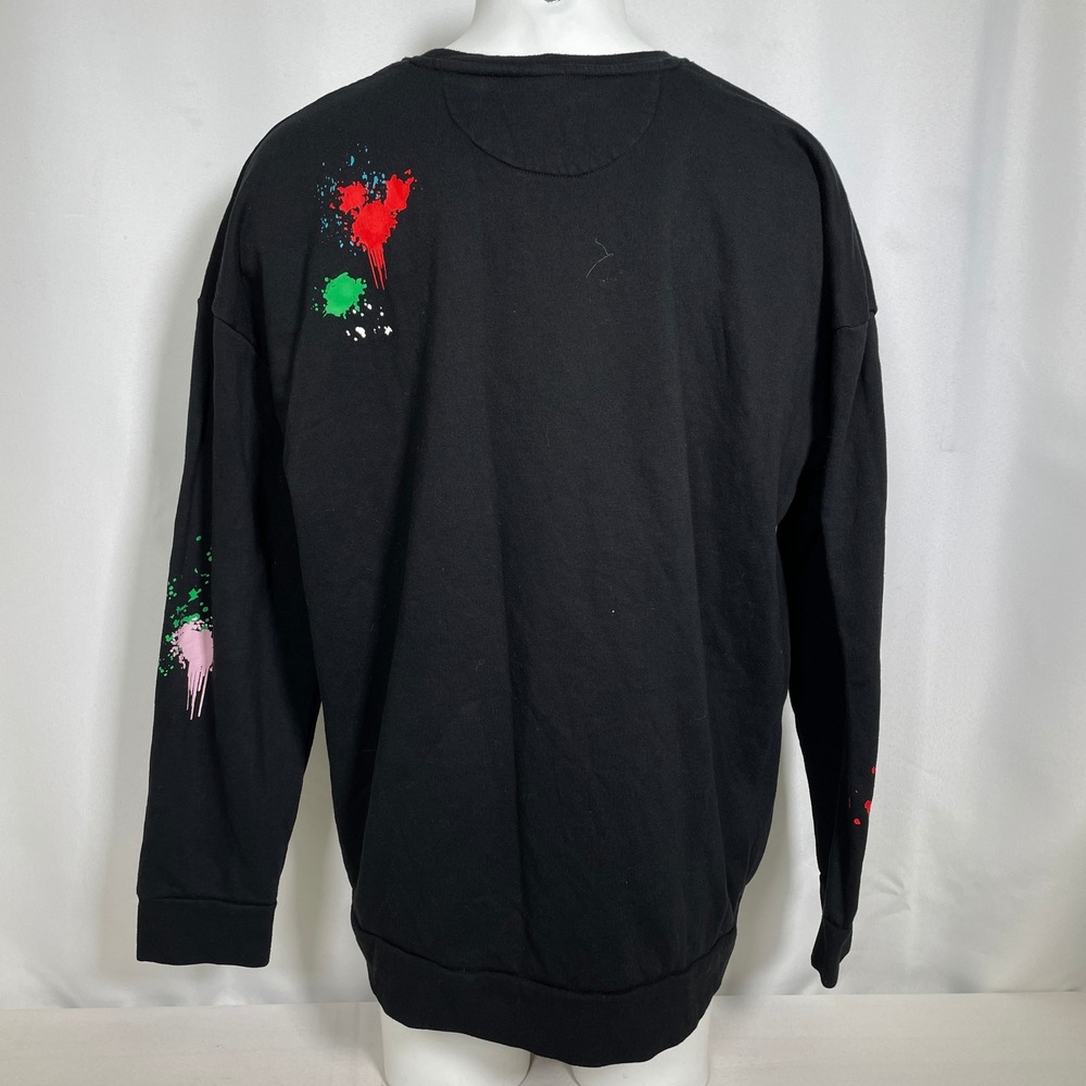 Disney Minnie Mouse Paint Splatter Embroidered Black Sweatshirt Women's 3X - Picture 6 of 11